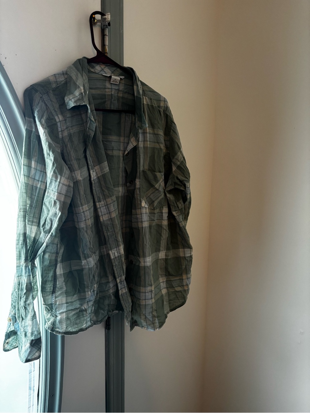 Natural Reflections Men's Green Plaid Lightweight Shirt Jacket